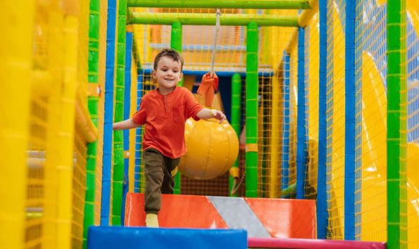 Kids enjoying soft play as a rainy-day indoor activity