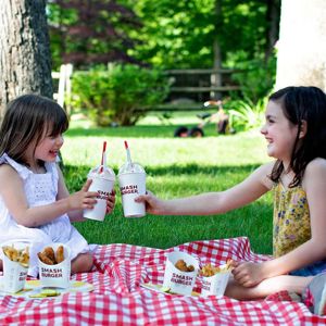 Children eating outdoors