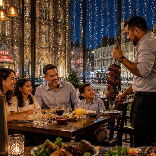 Family dining at Viva Brazil